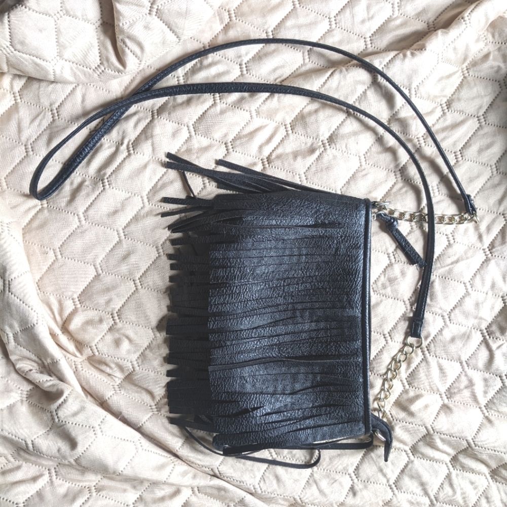 Black fringe purse